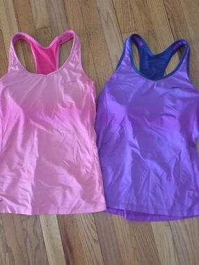 Nike Pink and Purple Racerback Tank Tops Bundle Of Two